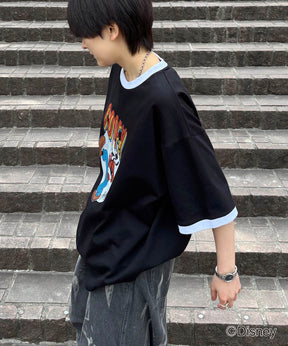 25SS Disney ヴィンテージライクプリント グーフィー リンガー半袖Tシャツ