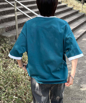 25SS Disney ヴィンテージライクプリント ミッキー リンガー半袖Tシャツ