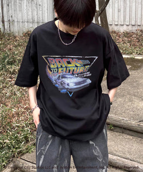 25SS【retro movie】Back To The Future ヴィンテージライク レトロ映画半袖Tシャツ