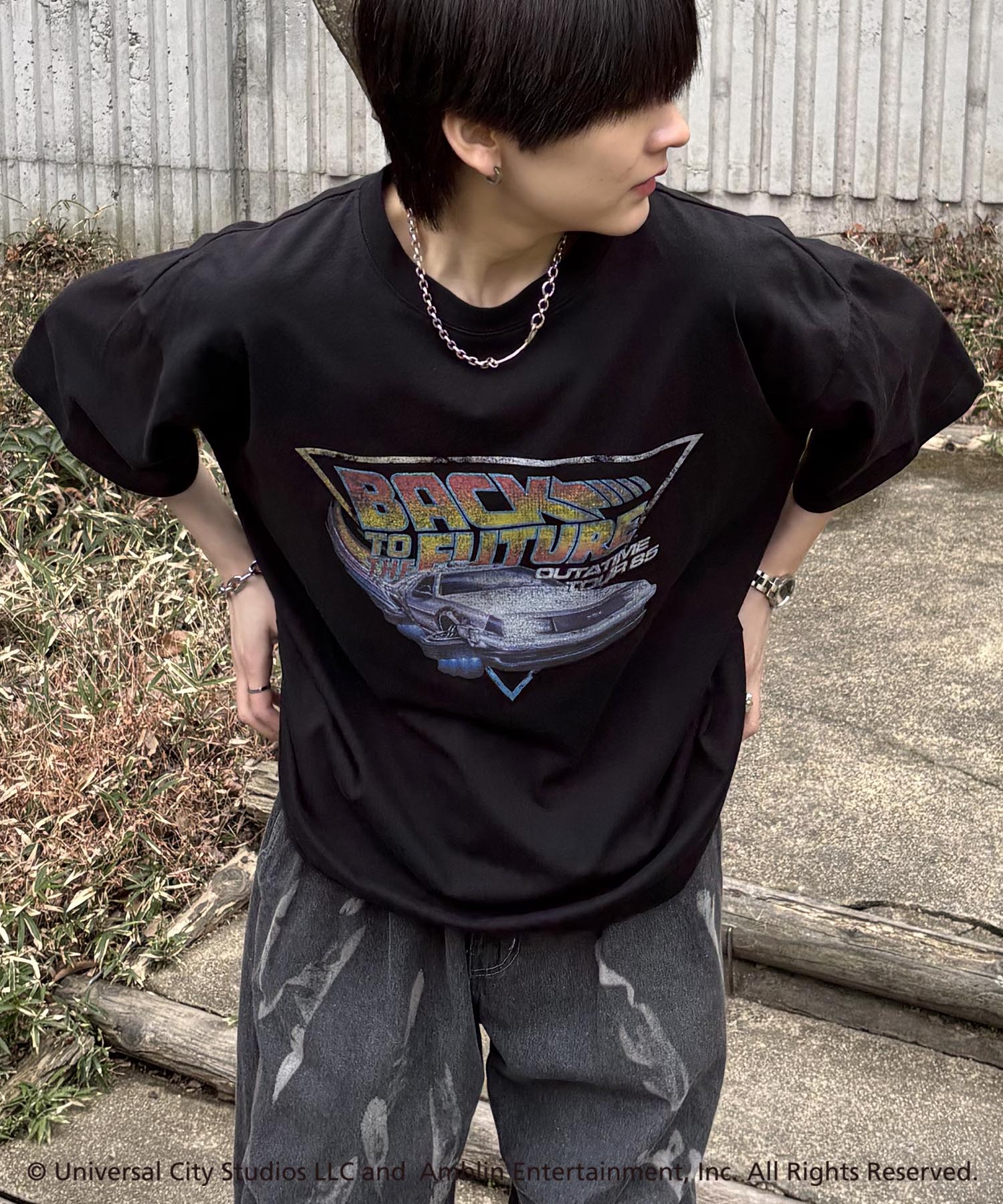 25SS【retro movie】Back To The Future ヴィンテージライク レトロ映画半袖Tシャツ