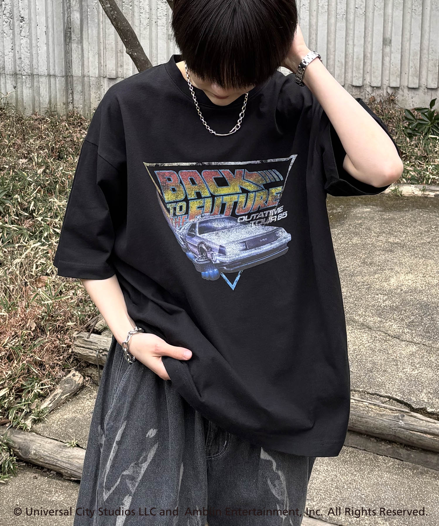 25SS【retro movie】Back To The Future ヴィンテージライク レトロ映画半袖Tシャツ