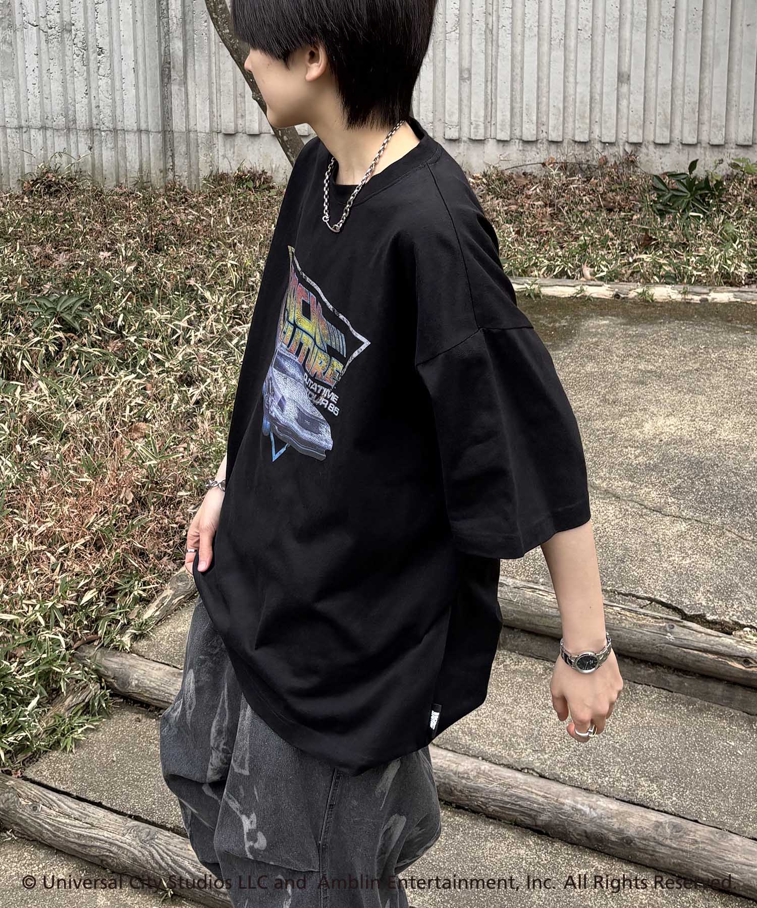 25SS【retro movie】Back To The Future ヴィンテージライク レトロ映画半袖Tシャツ