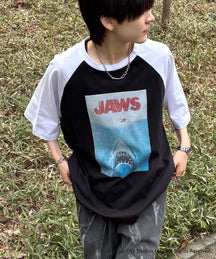 25SS【retro movie】JAWS ヴィンテージライク レトロ映画半袖Tシャツ
