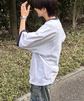 25SS Disney ヴィンテージライクプリント グーフィー リンガー半袖Tシャツ