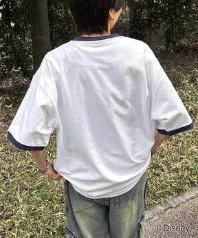 25SS Disney ヴィンテージライクプリント グーフィー リンガー半袖Tシャツ