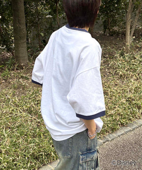 25SS Disney ヴィンテージライクプリント グーフィー リンガー半袖Tシャツ