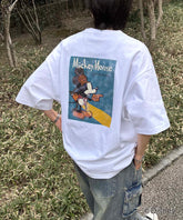 25SS Disney ヴィンテージライクプリント ミッキー ポスタープリント半袖Tシャツ