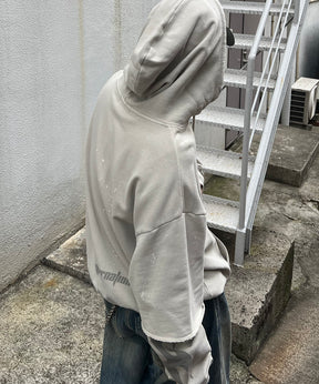 裏毛 レイヤードプルパーカー