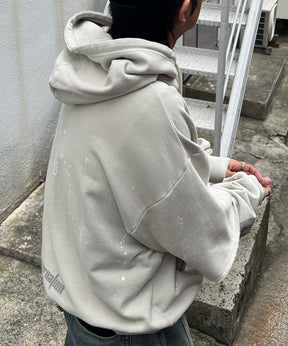 裏毛 レイヤードプルパーカー