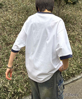 25SS Disney ヴィンテージライクプリント ミッキー リンガー半袖Tシャツ