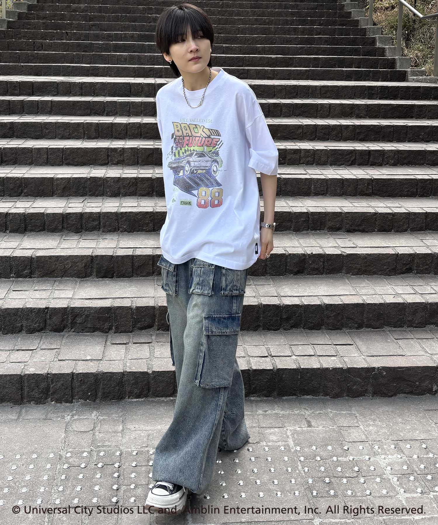 25SS【retro movie】Back To The Future ヴィンテージライク レトロ映画半袖Tシャツ