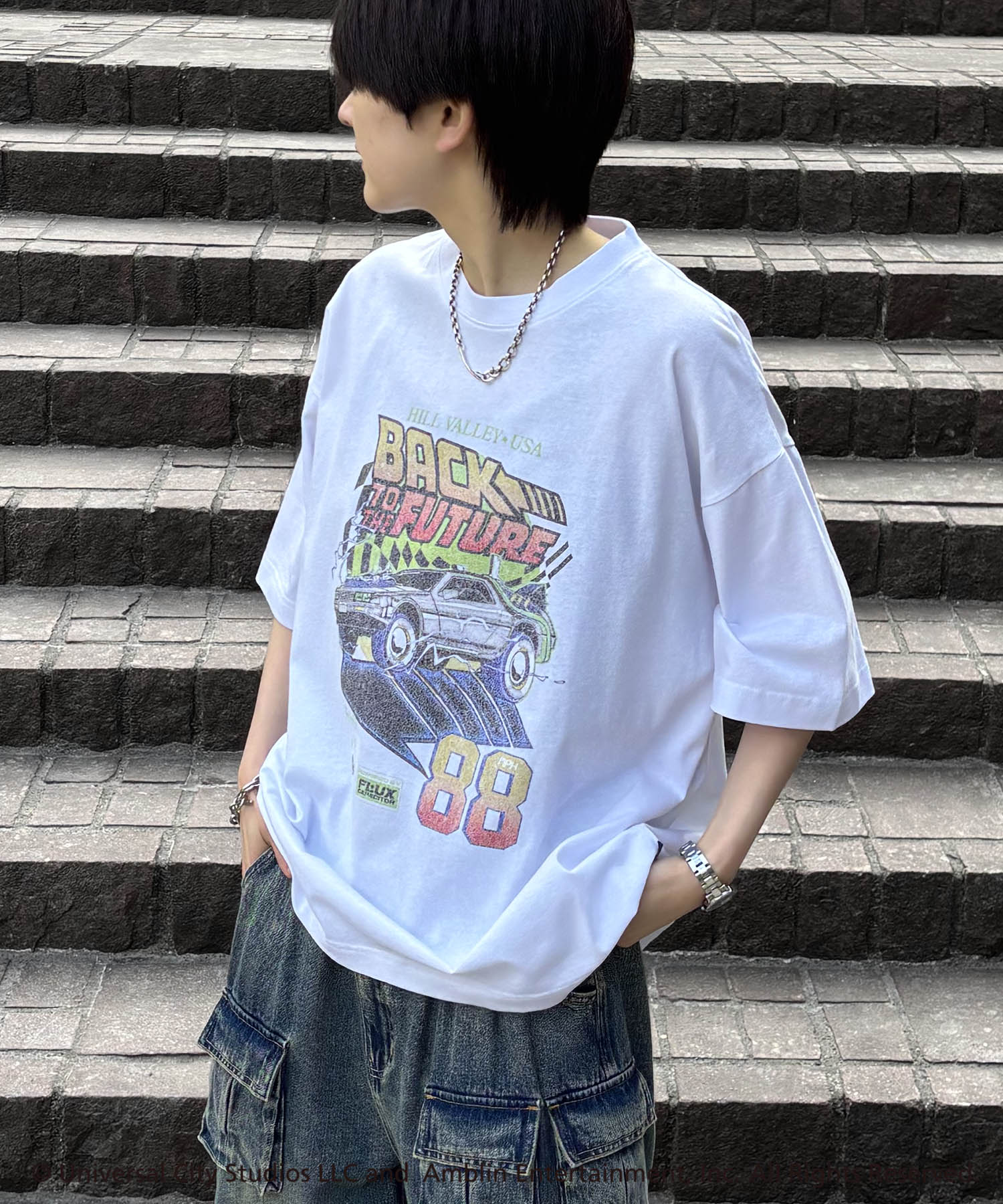 25SS【retro movie】Back To The Future ヴィンテージライク レトロ映画半袖Tシャツ