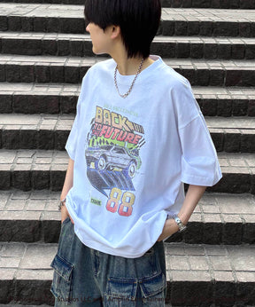 25SS【retro movie】Back To The Future ヴィンテージライク レトロ映画半袖Tシャツ