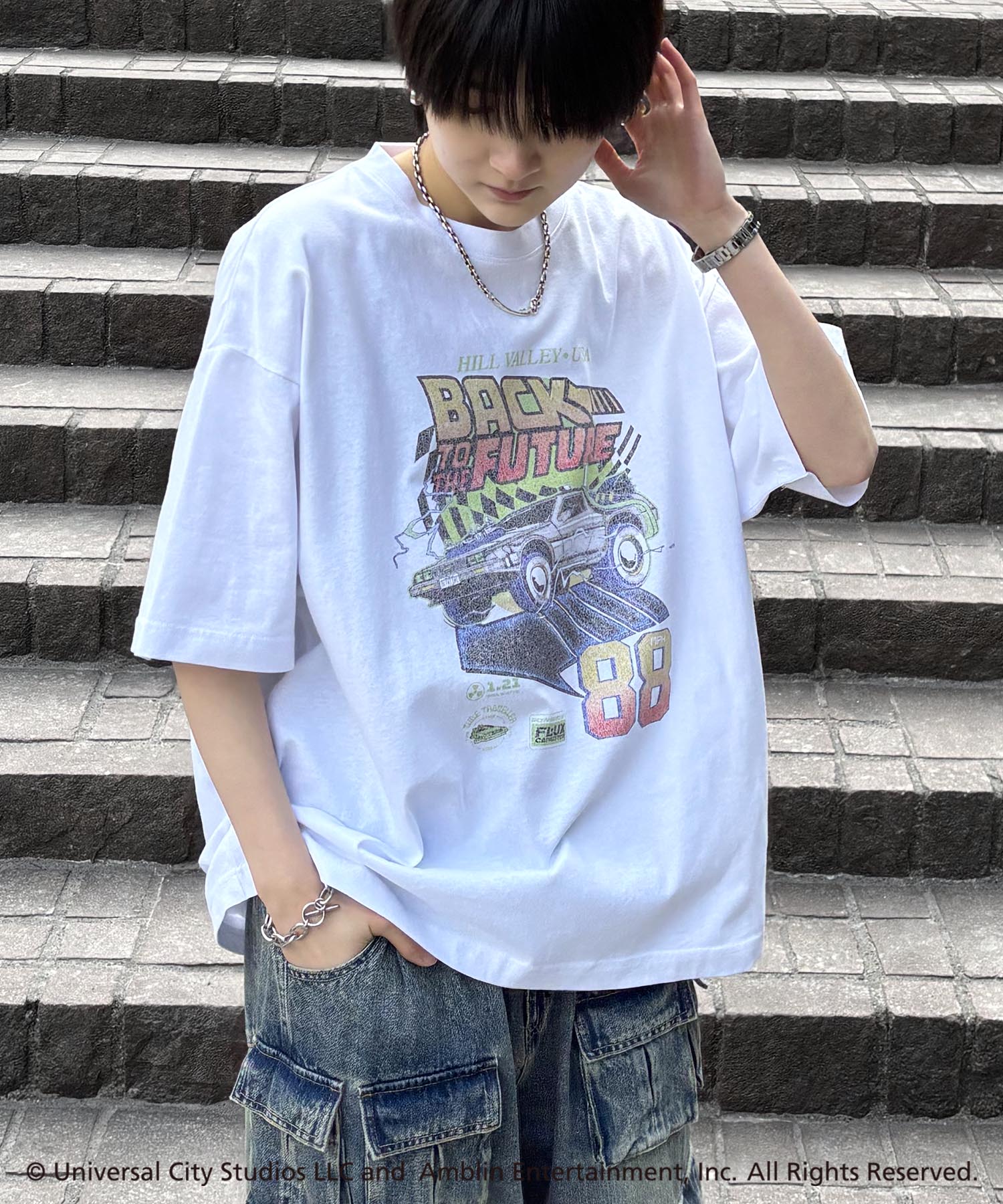 25SS【retro movie】Back To The Future ヴィンテージライク レトロ映画半袖Tシャツ