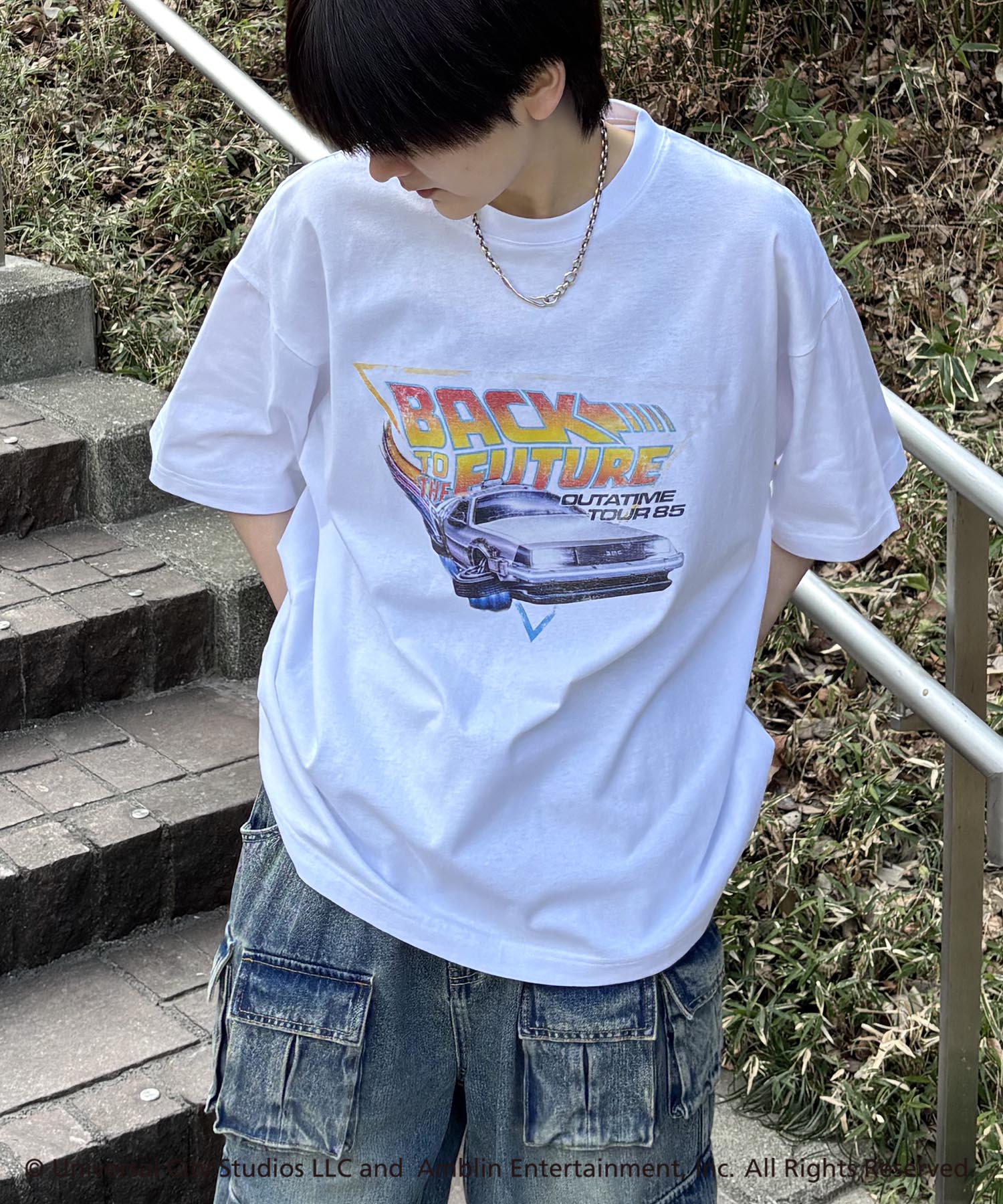 25SS【retro movie】Back To The Future ヴィンテージライク レトロ映画半袖Tシャツ