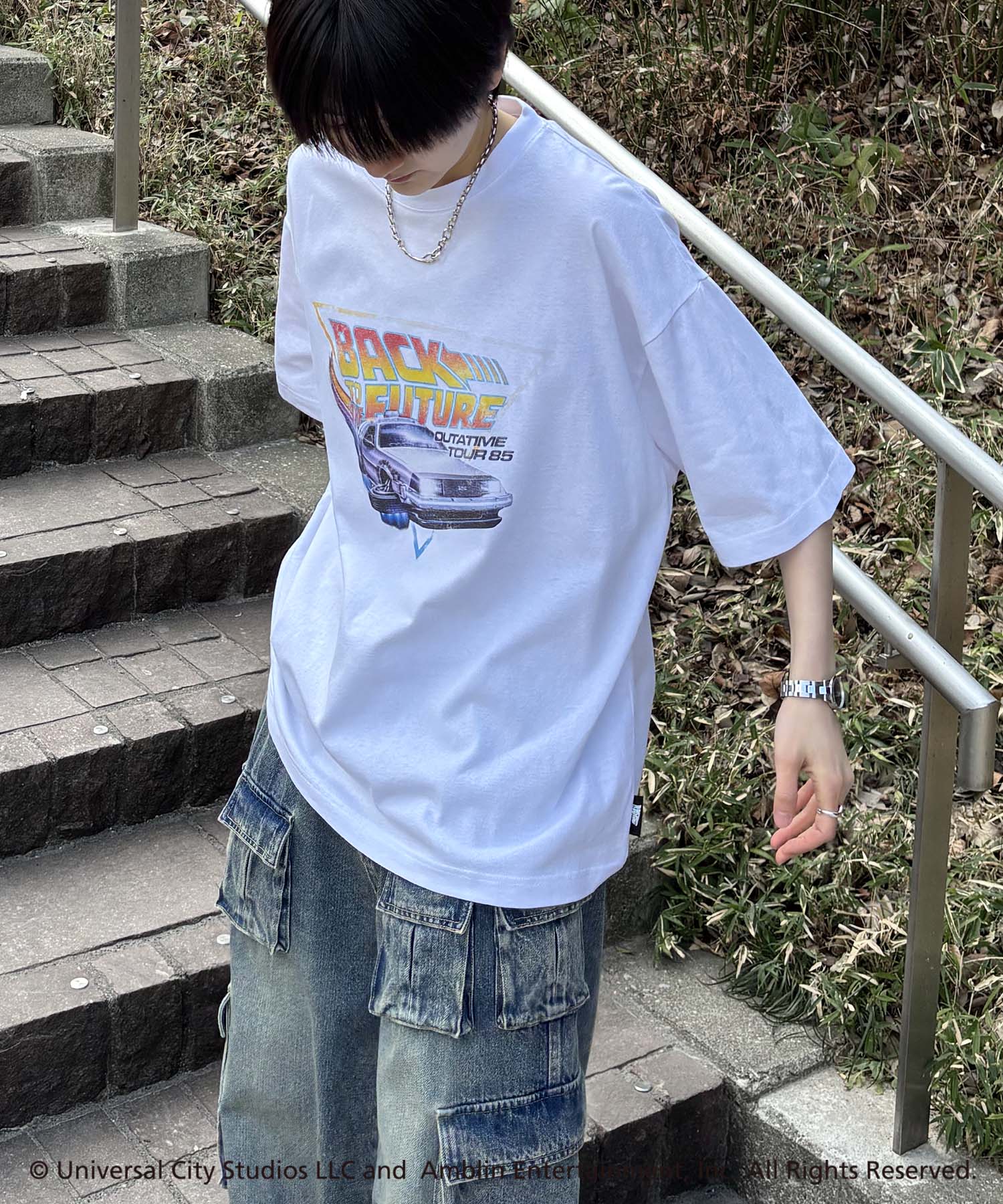 25SS【retro movie】Back To The Future ヴィンテージライク レトロ映画半袖Tシャツ