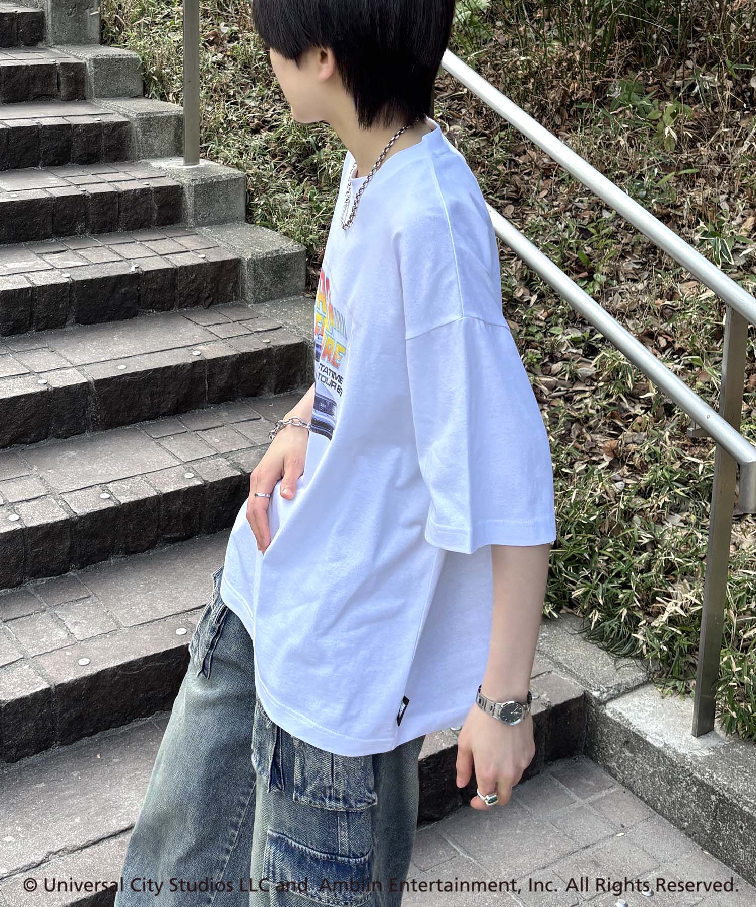 25SS【retro movie】Back To The Future ヴィンテージライク レトロ映画半袖Tシャツ