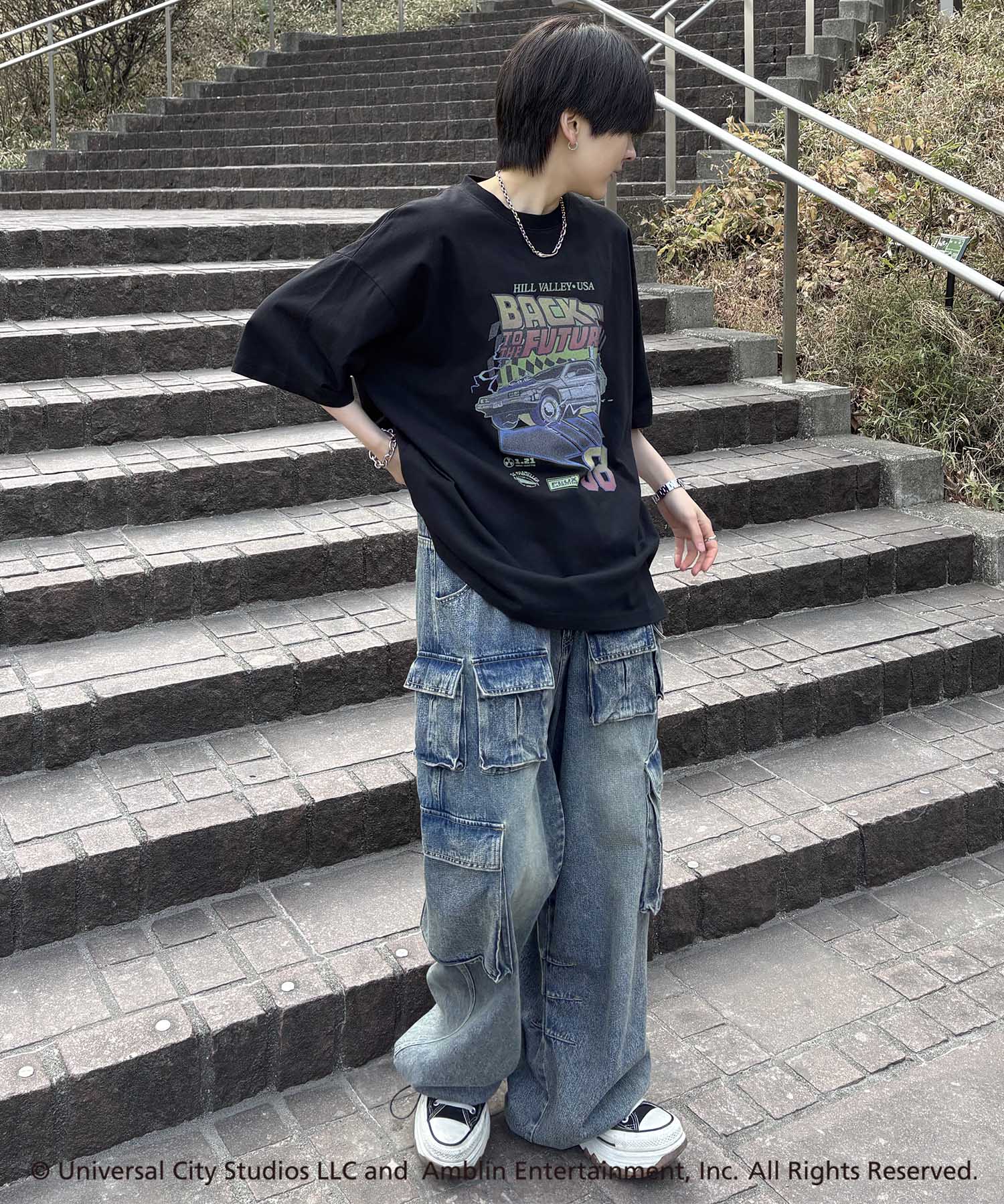 25SS【retro movie】Back To The Future ヴィンテージライク レトロ映画半袖Tシャツ