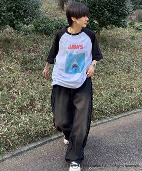 25SS【retro movie】JAWS ヴィンテージライク レトロ映画半袖Tシャツ