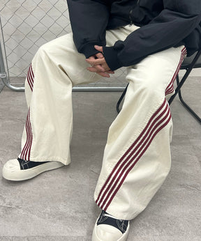 コーデュロイ ラインカーブ パンツ