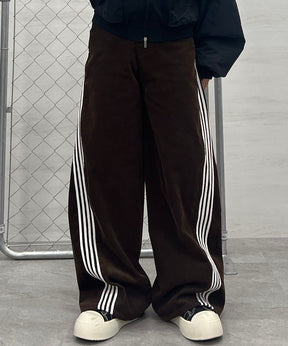 コーデュロイ ラインカーブ パンツ