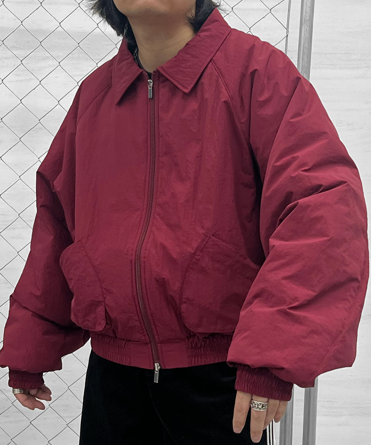 バックプリント ナイロン 中綿ブルゾン