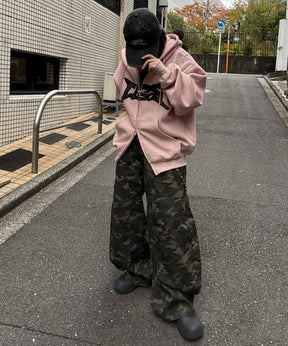 タギング総柄 フルジップフーディ