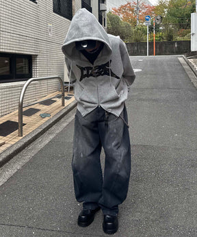 タギング総柄 フルジップフーディ