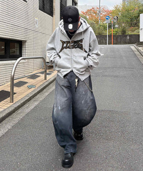 タギング総柄 フルジップフーディ