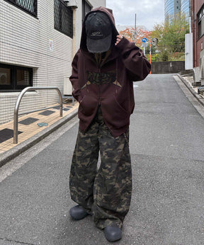 タギング総柄 フルジップフーディ