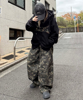 タギング総柄 フルジップフーディ