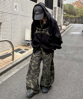 タギング総柄 フルジップフーディ