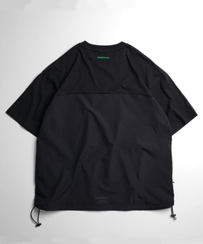 25SS【INHABITANT】ビッグシルエット フロントプリント 切替 半袖ドロストTシャツ