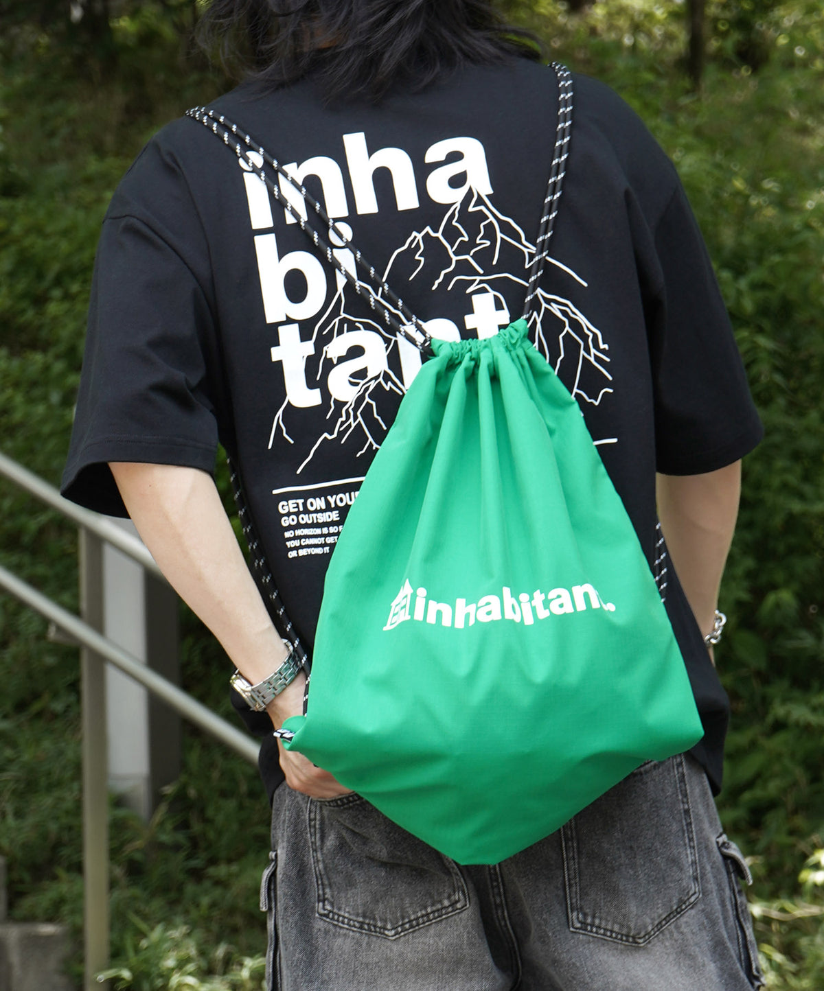25SS【INHABITANT】ワンポイント ブランドロゴプリント ベーシック ナップザック
