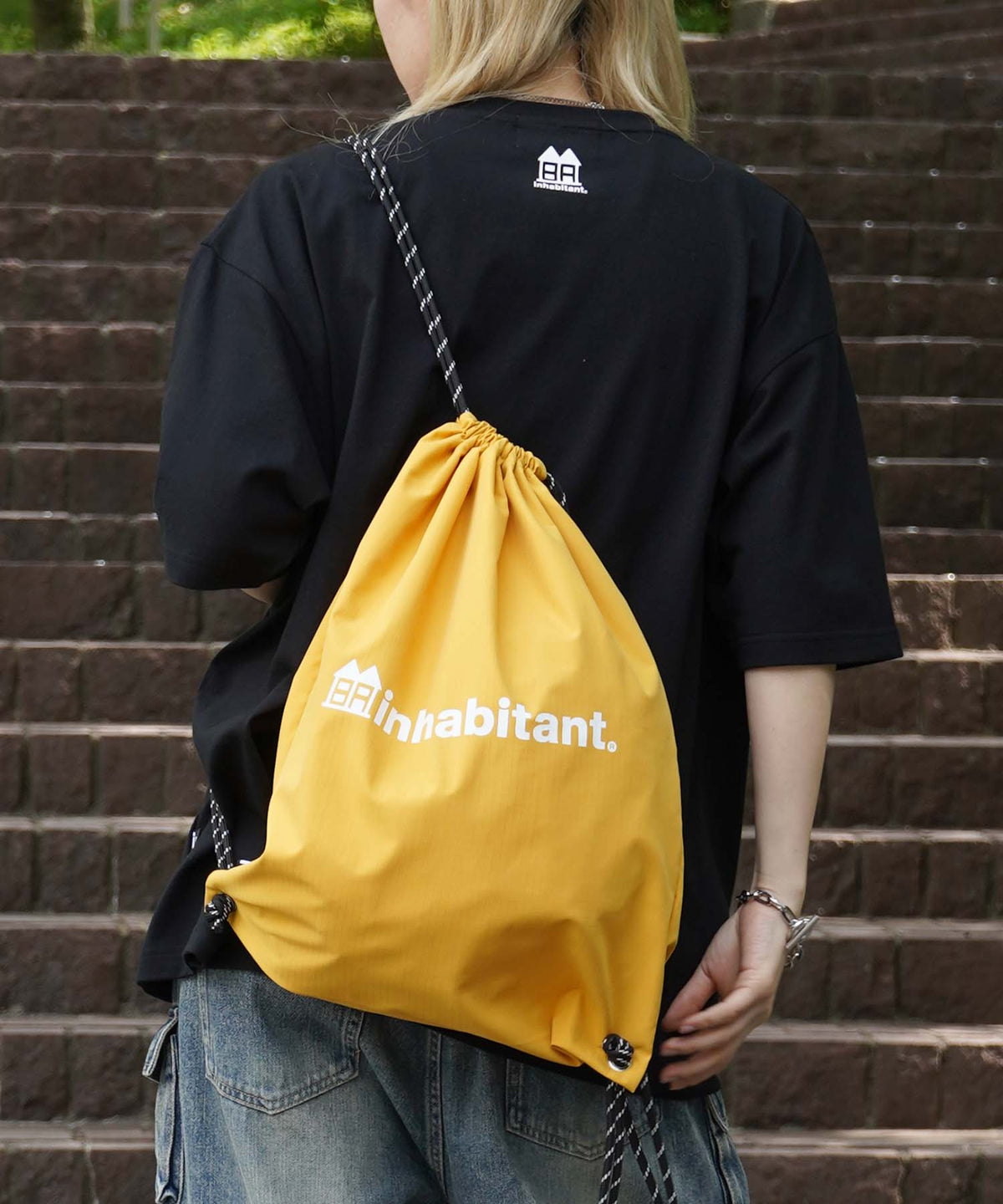 25SS【INHABITANT】ワンポイント ブランドロゴプリント ベーシック ナップザック