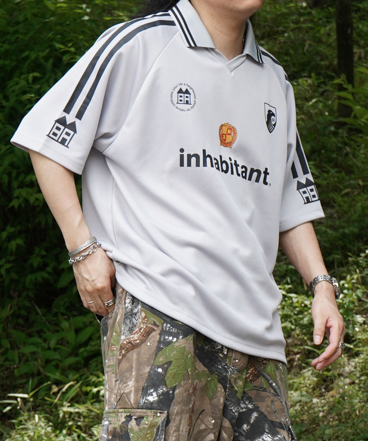 25SS【INHABITANT】ビッグシルエット ユニフォームライク 半袖サッカーTシャツ
