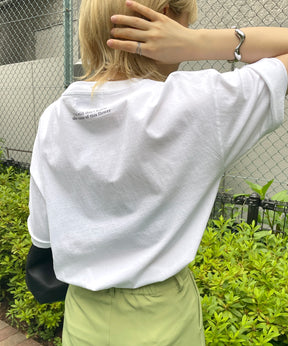 ワンポイント刺繍ロゴ ビッグシルエット半袖Tシャツ