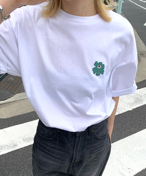 ワンポイント刺繍ロゴ ビッグシルエット半袖Tシャツ
