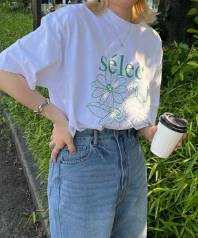 フラワーselectロゴ ビッグシルエット半袖プリントTシャツ