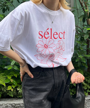 フラワーselectロゴ ビッグシルエット半袖プリントTシャツ