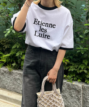 フロントプリント ビッグシルエット半袖リンガーTシャツ 2023SS