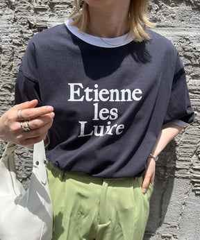 フロントプリント ビッグシルエット半袖リンガーTシャツ 2023SS
