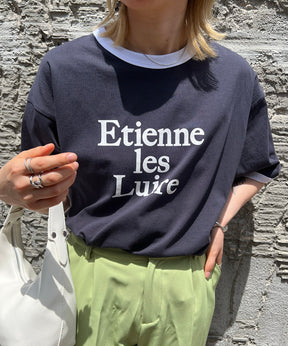 フロントプリント ビッグシルエット半袖リンガーTシャツ 2023SS