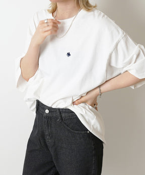 【POLO BCS】別注 ワンポイント刺繍 ピグメント加工 ビッグシルエット半袖Tシャツ