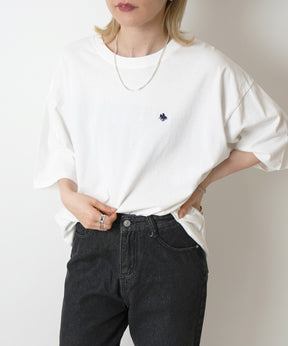 【POLO BCS】別注 ワンポイント刺繍 ピグメント加工 ビッグシルエット半袖Tシャツ