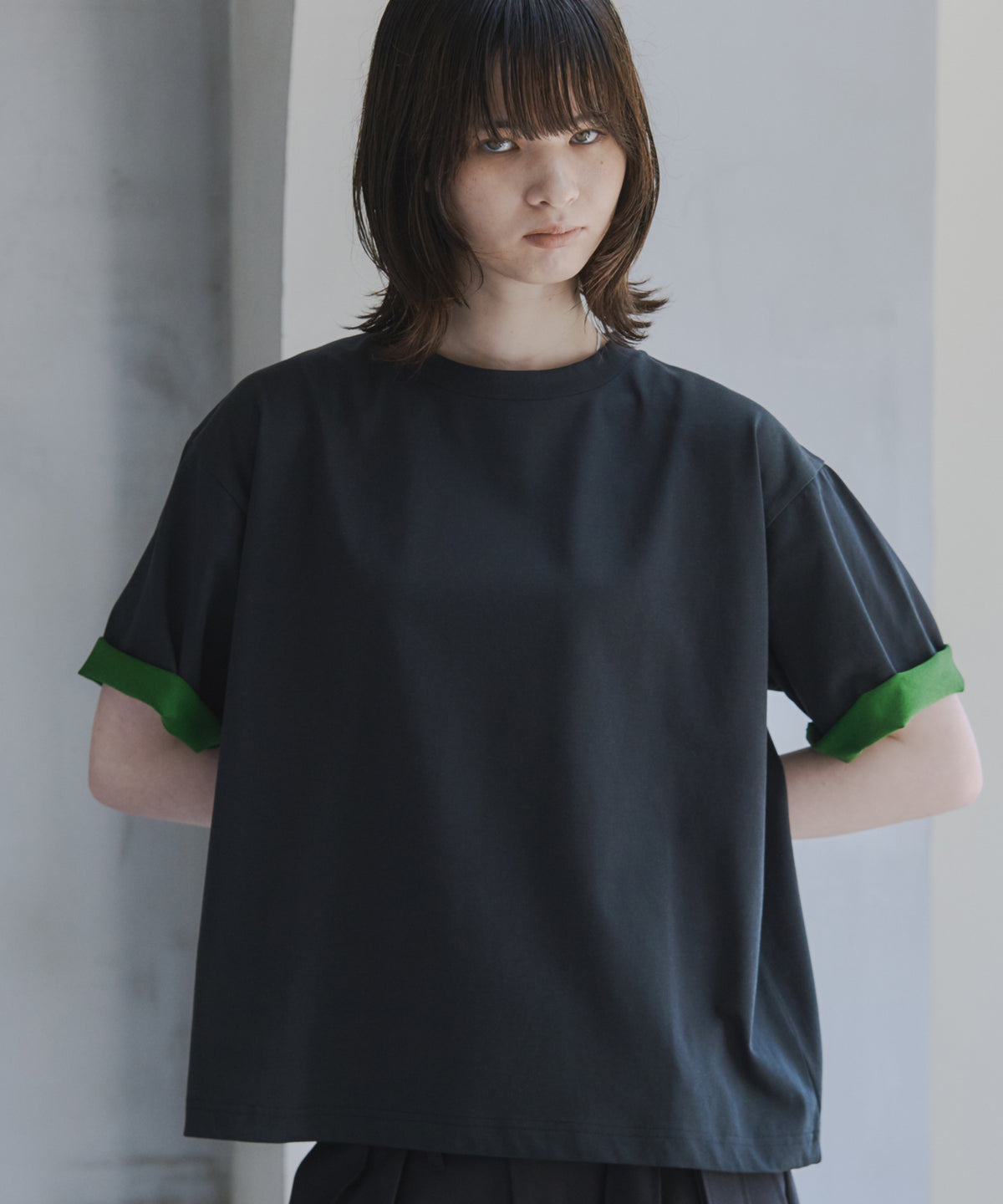 Turn-Up Sleeve T-Shirt / 2wayスリーブTシャツ