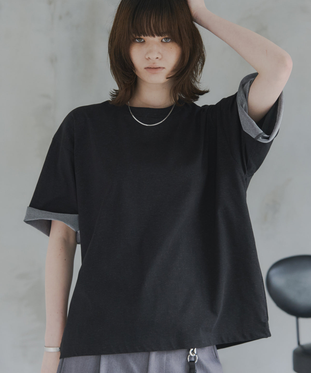 Turn-Up Sleeve T-Shirt / 2wayスリーブTシャツ