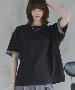 Turn-Up Sleeve T-Shirt / 2wayスリーブTシャツ