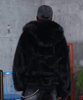 【MAROCORE / マロコア】クロスモチーフ ストレートファー フーディーブルゾン