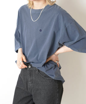 【POLO BCS】別注 ワンポイント刺繍 ピグメント加工 ビッグシルエット半袖Tシャツ